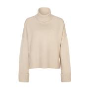 Juvia Elegant Merinoull och Kashmirtröja Beige, Dam