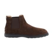 Tod's Suede Chelsea Ankelboots med Monogramtryck Brown, Herr