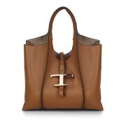 Tod's Timeless logo-plaque toteväska Brown, Dam