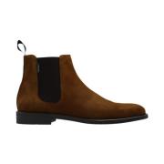 PS By Paul Smith Brun Mocka Chelsea Boots med Elastik Brown, Herr