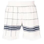 Maison Margiela Fransad Grid Casual Shorts White, Herr