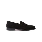 Scarosso Klassiska svarta mockasin loafers Black, Herr