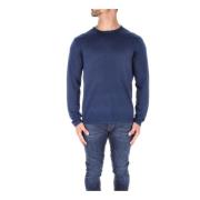 Aspesi Herr Pullover i Ull-Silke Blandning Blue, Herr