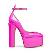 Valentino Garavani Rosa PP-Lackerade Plateau Pumps Pink, Dam