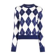 Msgm Round-neck Knitwear Multicolor, Dam