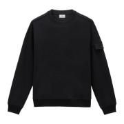 Woolrich Lätt Fleece Sweatshirt, Herr Stilfull Komfort Black, Herr