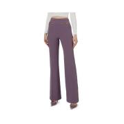 Elisabetta Franchi Högmidjade Stretch Palazzo Byxor Purple, Dam