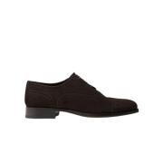 Scarosso Handgjorda mörkbruna mocka Oxford-skor Brown, Herr