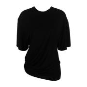 Christopher Esber Svart Side Cowl Waist Tee T-Shirts Black, Dam