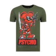 Local Fanatic Psycho Mouse Rhinestones - Tryckt T-shirt Herr - 6321G G...