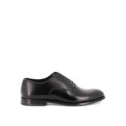 Doucal's Svart borstad läder Oxford sko Black, Herr