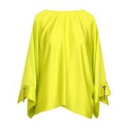 Simona Corsellini Lime Satin Batwing Blouse Yellow, Dam