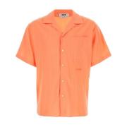 Msgm Short Sleeve Shirts Orange, Herr