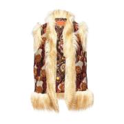 La DoubleJ Folk Jacquard Gilet White, Dam