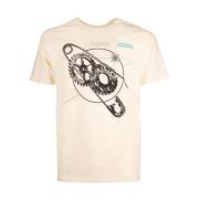 Pleasures Naturlig Bomull T-shirt med Framsidetryck Beige, Herr