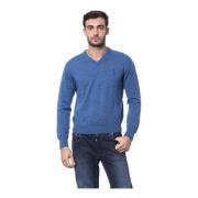 Billionaire Blue Merino Wool Sweater Blue, Herr