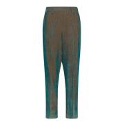 Momoni Sammet Cigarette Trousers Green, Dam