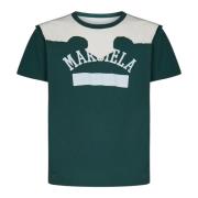 Maison Margiela Grön Bomull T-Shirt med Dubbel Lag-Effekt Dcortiqu Yok...