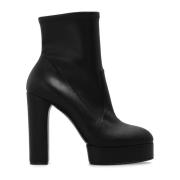 Casadei Ankelboots med klack och läder Black, Dam