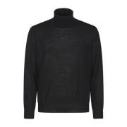 Canali Stilfull Stickad Turtleneck Black, Herr