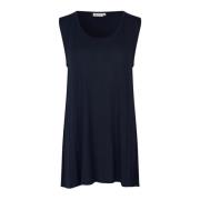 Masai Feminin Navy Top med Breda Band Blue, Dam