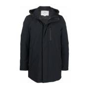 Woolrich Svart Cappotto Parka: Håll dig varm och stilfull Black, Herr