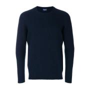 Drumohr Blåa Sweaters - Girocollo ML Blue, Herr