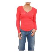 Elisabetta Franchi V-neck Knitwear Red, Dam