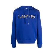Lanvin Blå Bomulls Sweatshirt med Broderad Logotyp Blue, Herr