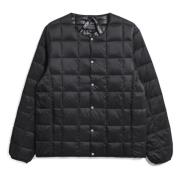 Taion Lätt Svart Crew Neck Button Down Jacka Black, Herr