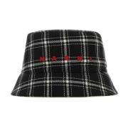 Marni Broderad ull bucket hatt Black, Herr