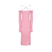 Andamane Rosa Off-Shoulder Midi Klänning Pink, Dam