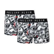 Philipp Plein Dollar Logo Boxers Two Pack Black, Herr