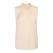 Saint Tropez Elegant Aileensz Top Bluser i Kräm Beige, Dam