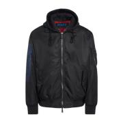 Kiton Premium Nylon Bomberjacka med huva Black, Herr