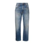 R13 Läder Boyfriend Jeans Blue, Dam