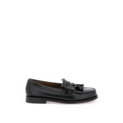 G.h. Bass & Co. Kiltie Loafers i borstat läder med tofsar Black, Herr