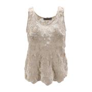 D.Exterior Sleeveless Tops Beige, Dam