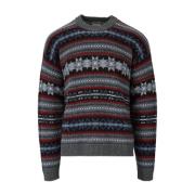 Woolrich Träningskjorta, Fair Isle Jumper Gray, Herr