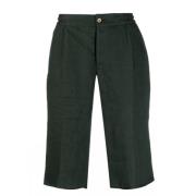 Kiton Skogsgröna Linne Bermuda Shorts Green, Herr