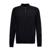 Zanone Long Sleeve Tops Black, Herr