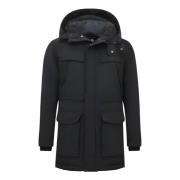 Enos Herr Vinterjacka Parka med Huva Black, Herr