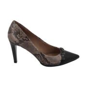 Hispanitas Python Läder Klackpumps Brown, Dam