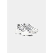 Philippe Model Silver Rivoli Läder Sneakers - Futuristisk Stil Gray, H...