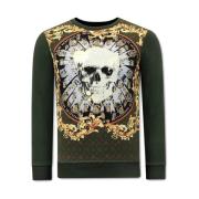 True Rise Tröjor Skull Strass - 3796 Green, Herr