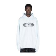 Vetements Grafiskt Tryck Huvtröja White, Herr