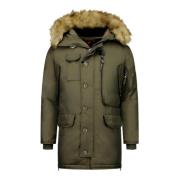 True Rise Vinterjackor Online Herr - Fake Fur Collar Parka Green, Herr