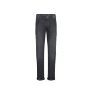 Kiton Mörkgr? Slim Fit Jeans Black, Herr