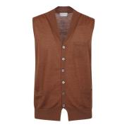 Ballantyne Klassisk V-ringad Gilet Brown, Herr