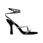 3Juin Giglio Velvet heeled sandals Black, Dam